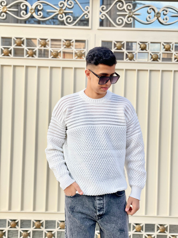 خرید بافت مردانه رنگ سفید | ارسال فوری