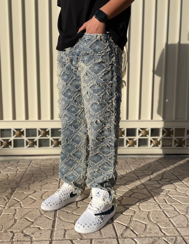 خرید شلوار بگ مردانه کاستوم رنگ ابی