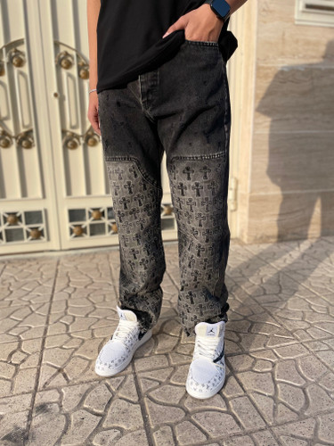 خرید شلوار لی بگ کاستوم مردانه رنگ مشکی