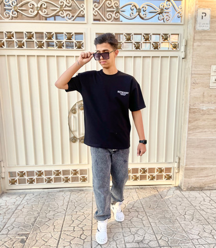 خرید تیشرت پشت چاپ دو نخ رنگ مشکی | ارسال فوری