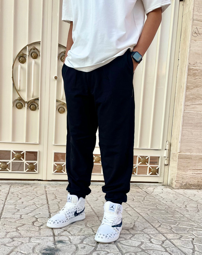 جاگر اسلش نخ پنبه رنگ مشکی | ارسال فوری