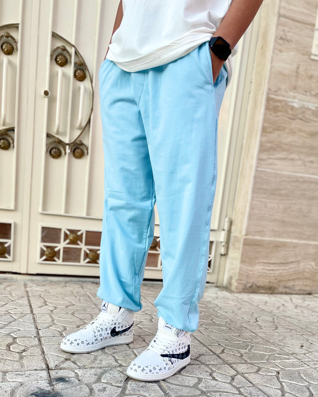 خرید شلوار اسلش جاگر پنبه پاکش رنگ ابی | ارسال فوری