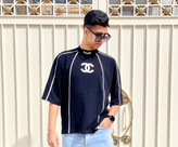 خرید تیشرت دو نخ چنل مشکی | ارسال فوری