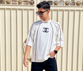 خرید تیشرت دو نخ چنل سفید | ارسال فوری