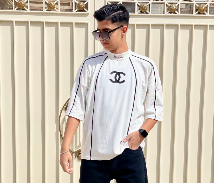 خرید تیشرت دو نخ چنل سفید | ارسال فوری